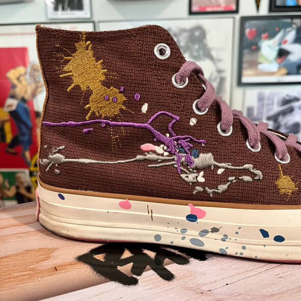 Bandulu x Chuck 70 High ‘Paint Splatter’ - Cappuccino Base