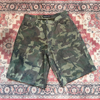 Street wear Rasberry leather camo jorts