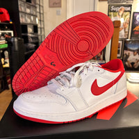 Red and white Jordan 1 lows