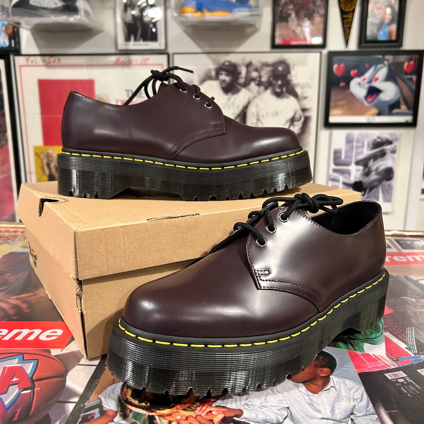 Platform burgundy  Doc Martins ￼