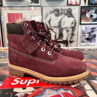 Burgundy Timberlands boots