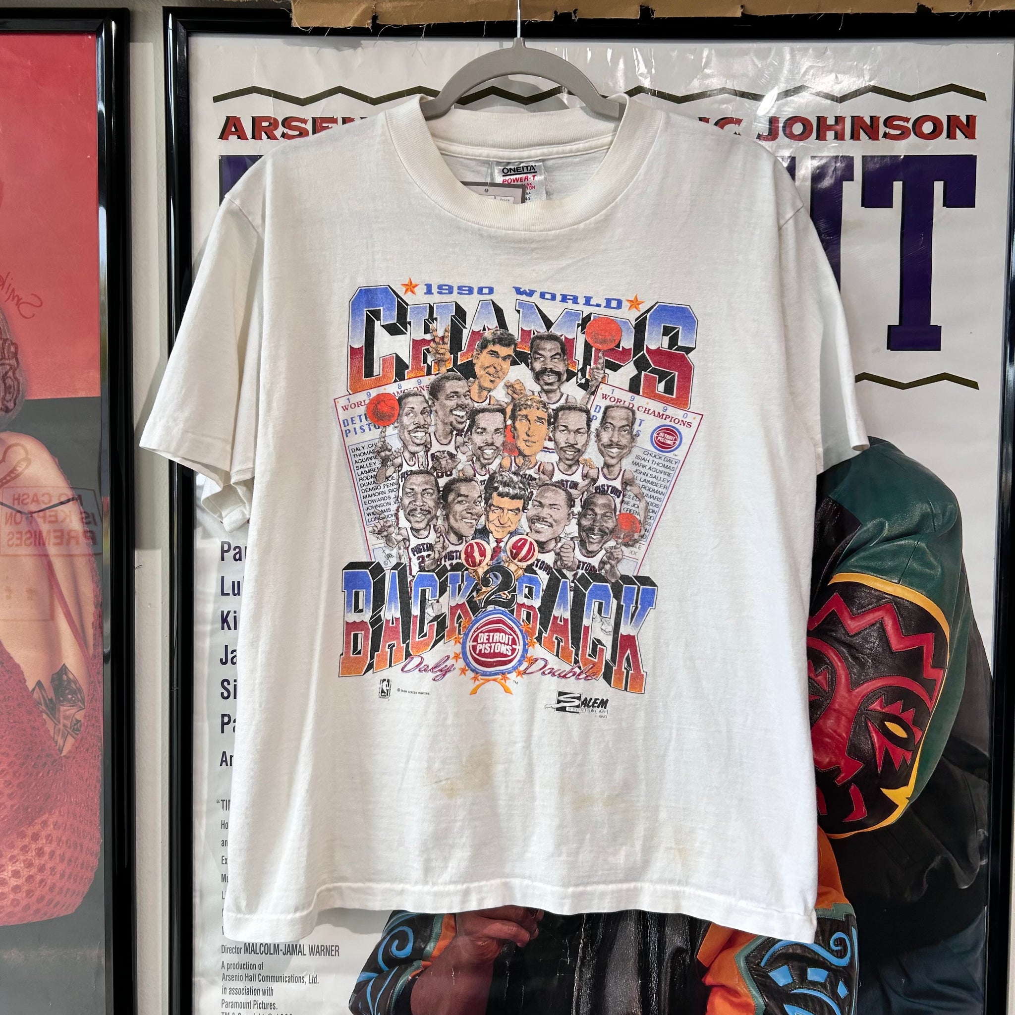 Vintage 1990 Detroit Pistons collage t-shirt