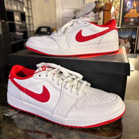 Red and white Jordan 1 lows