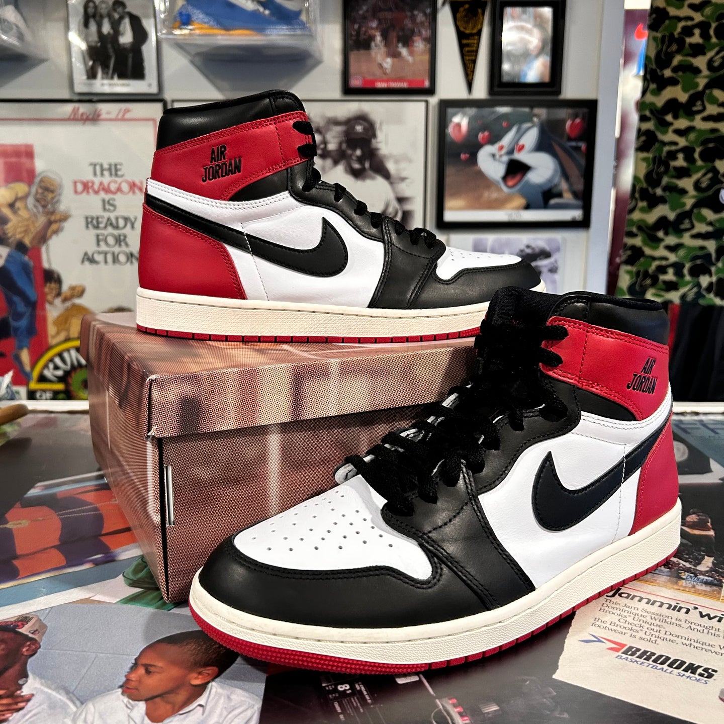 Black toe Jordan 1’s