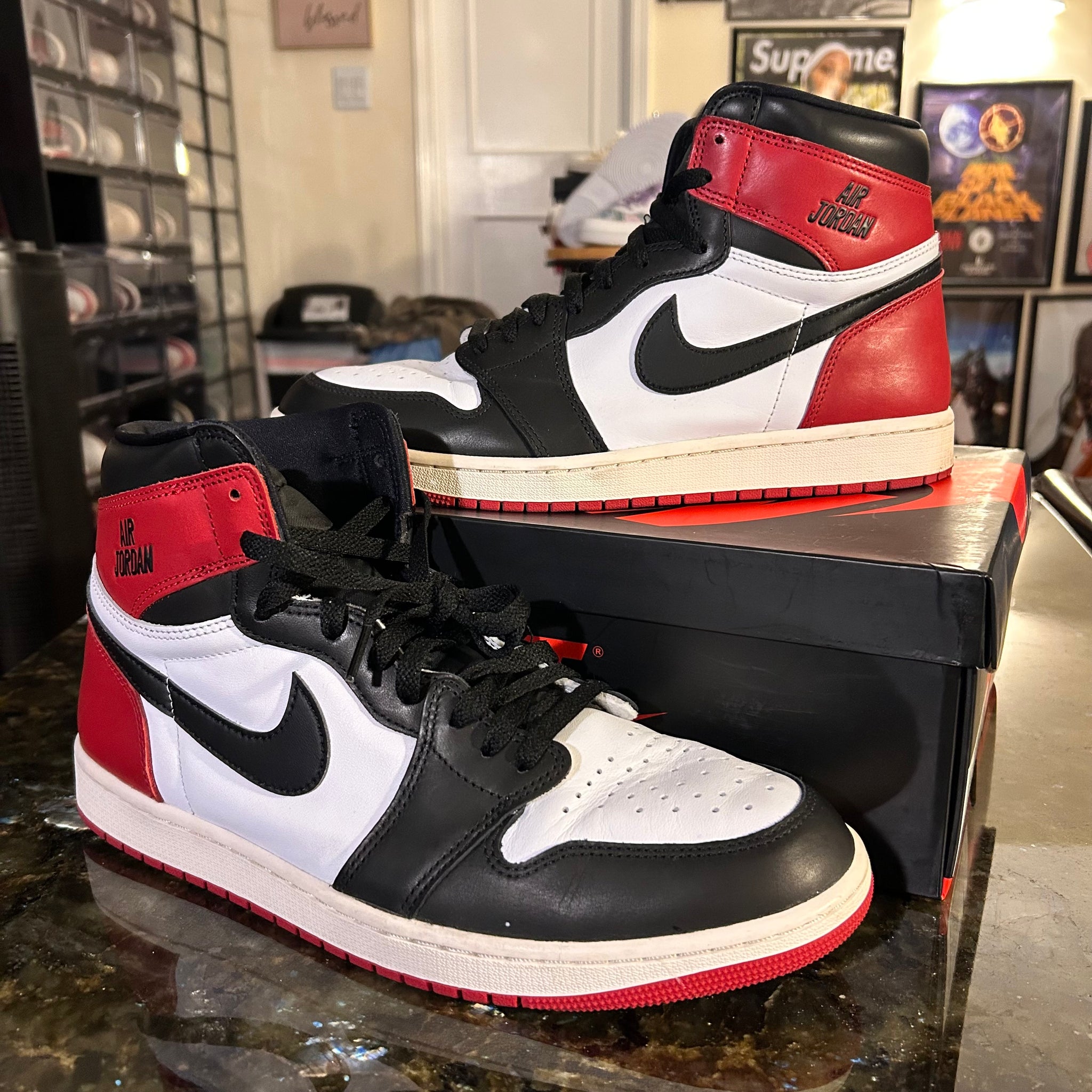 Black toe Jordan 1’s