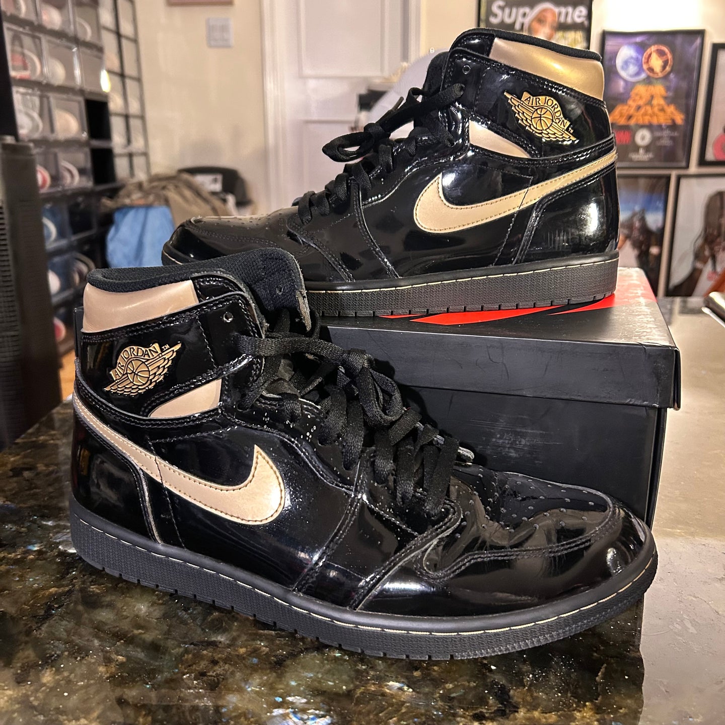 Gold metallic Jordan 1’s