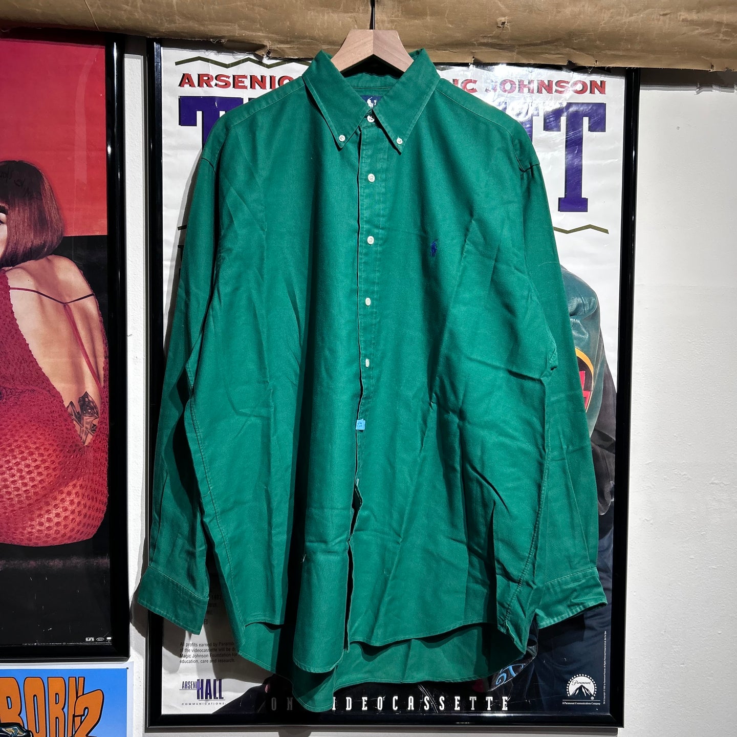 Green polo button down