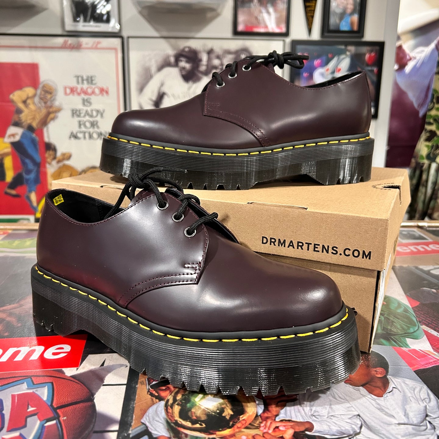 Platform burgundy  Doc Martins ￼