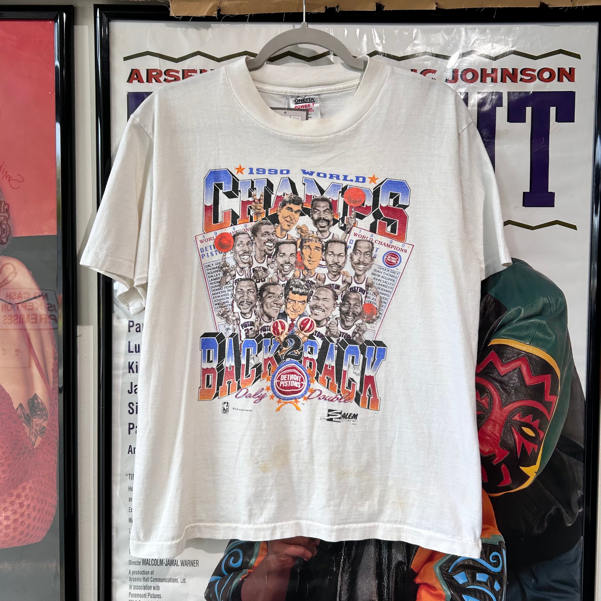 Vintage 1990 Detroit Pistons collage t-shirt