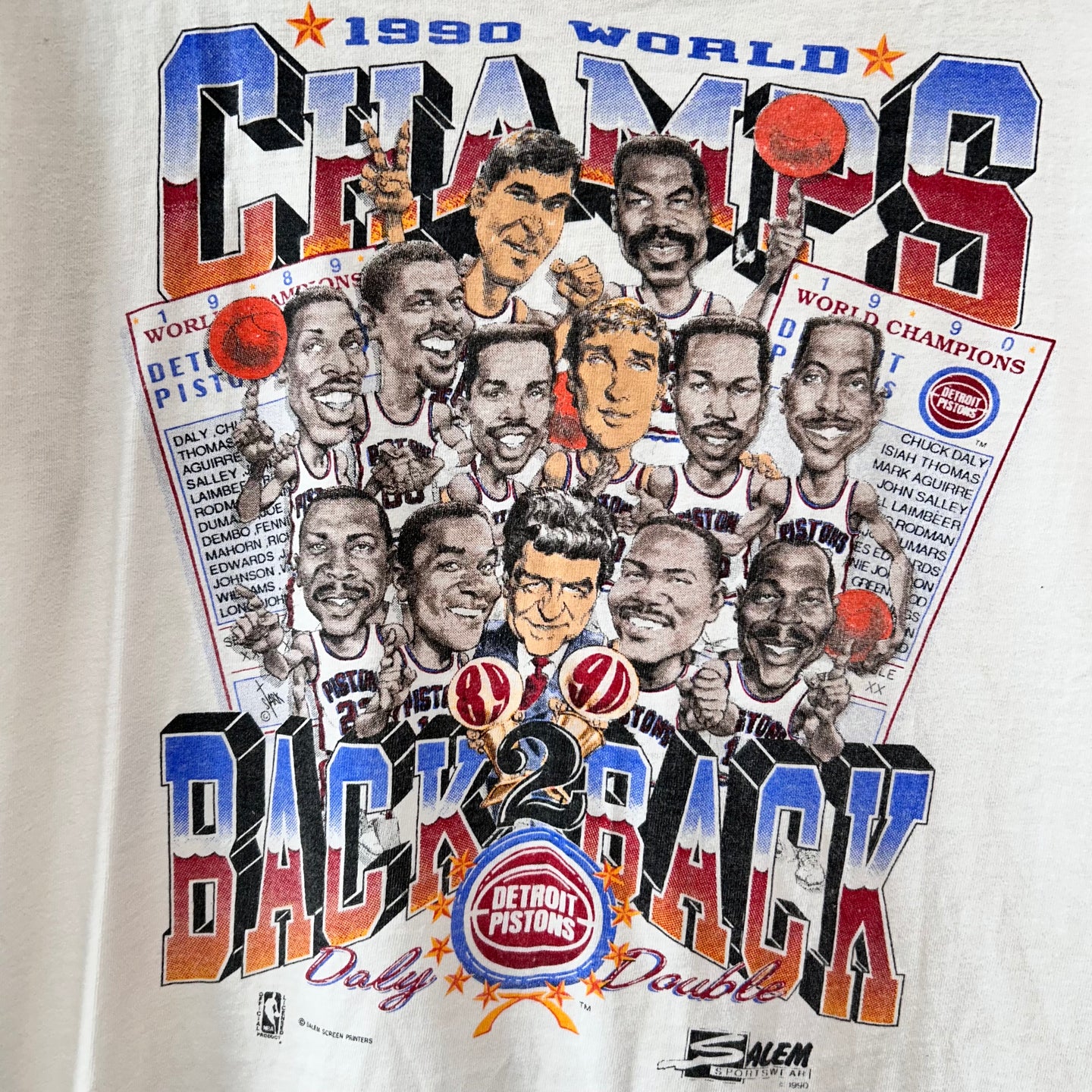 Vintage 1990 Detroit Pistons collage t-shirt