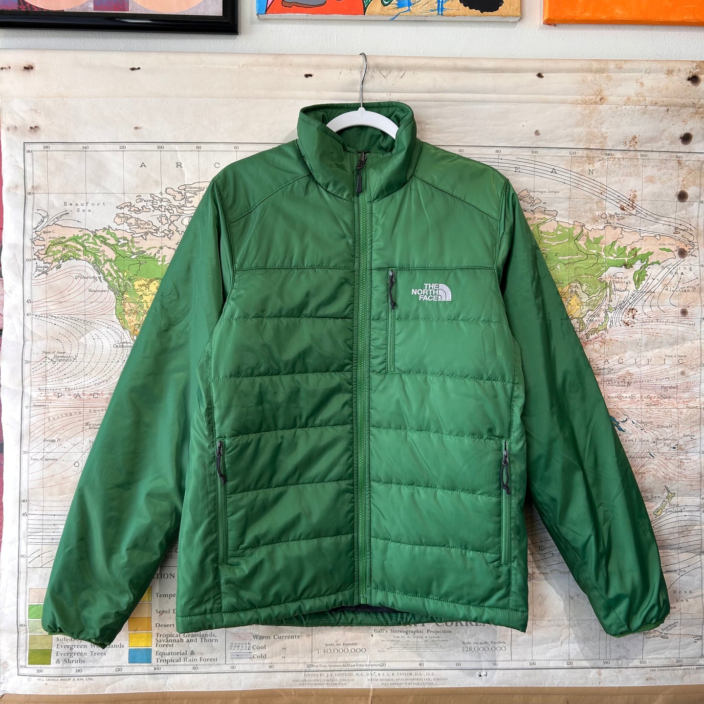 Green north face jacket pre owned