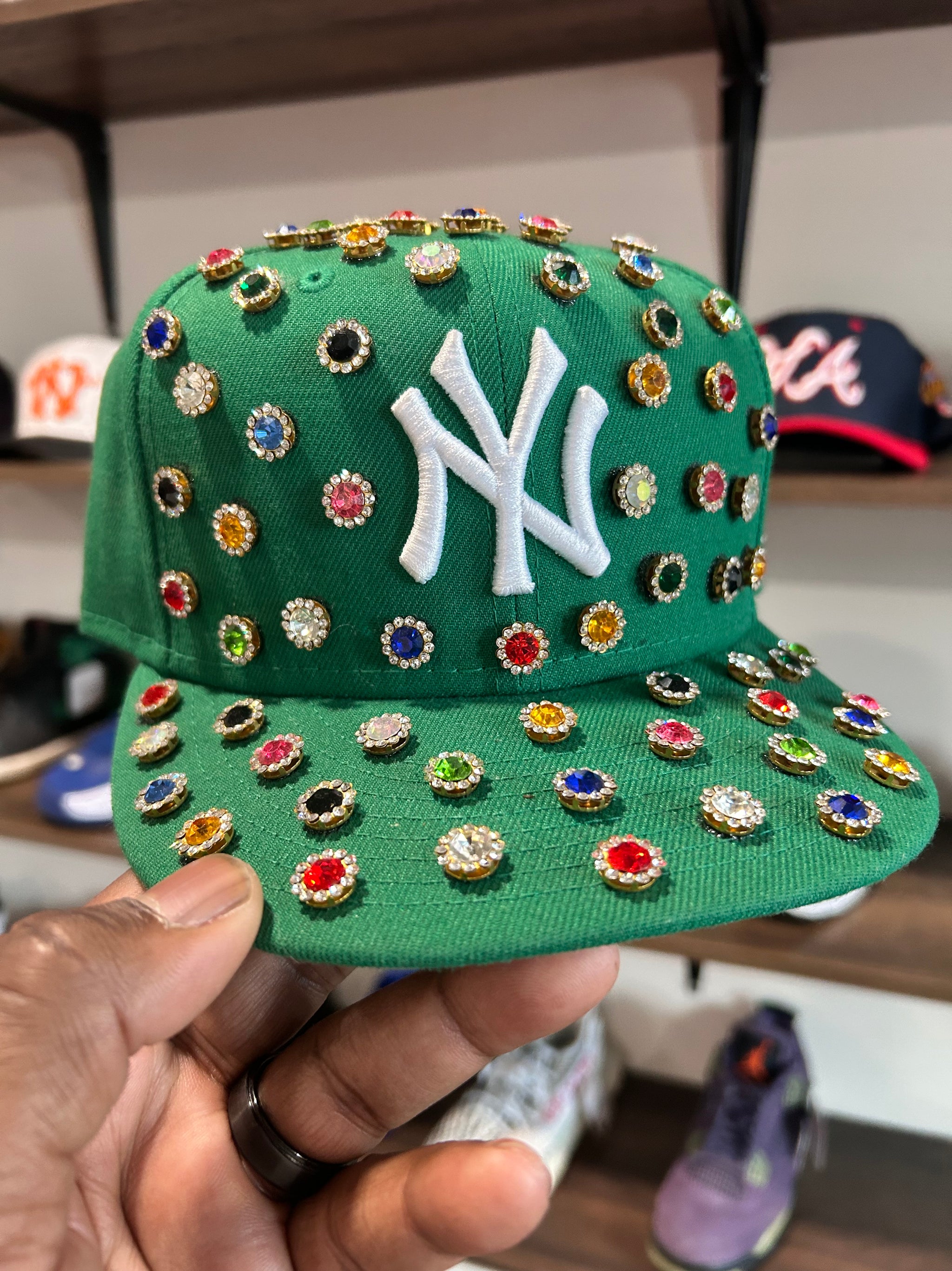 New era fitted cap jeweled