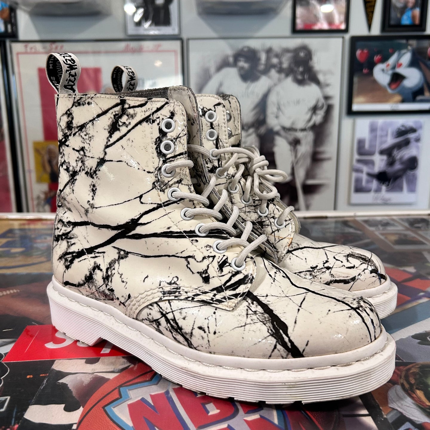 Doc Martin boots in marble
