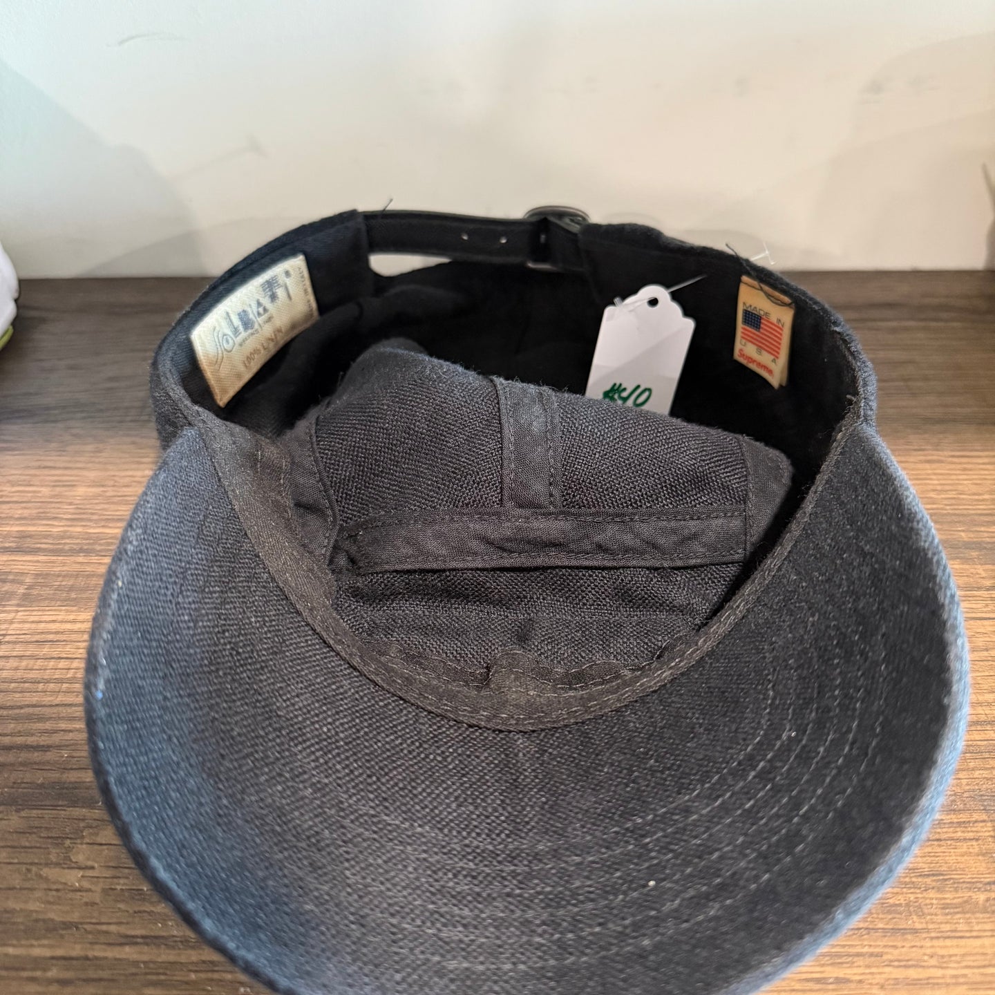 Supreme linen five panel cap