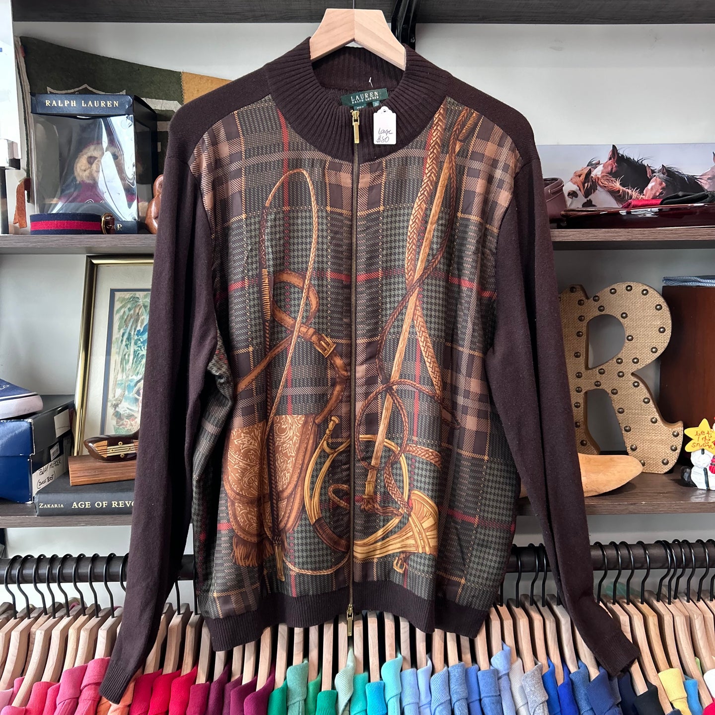 Polo equestrian zip up sweater ￼