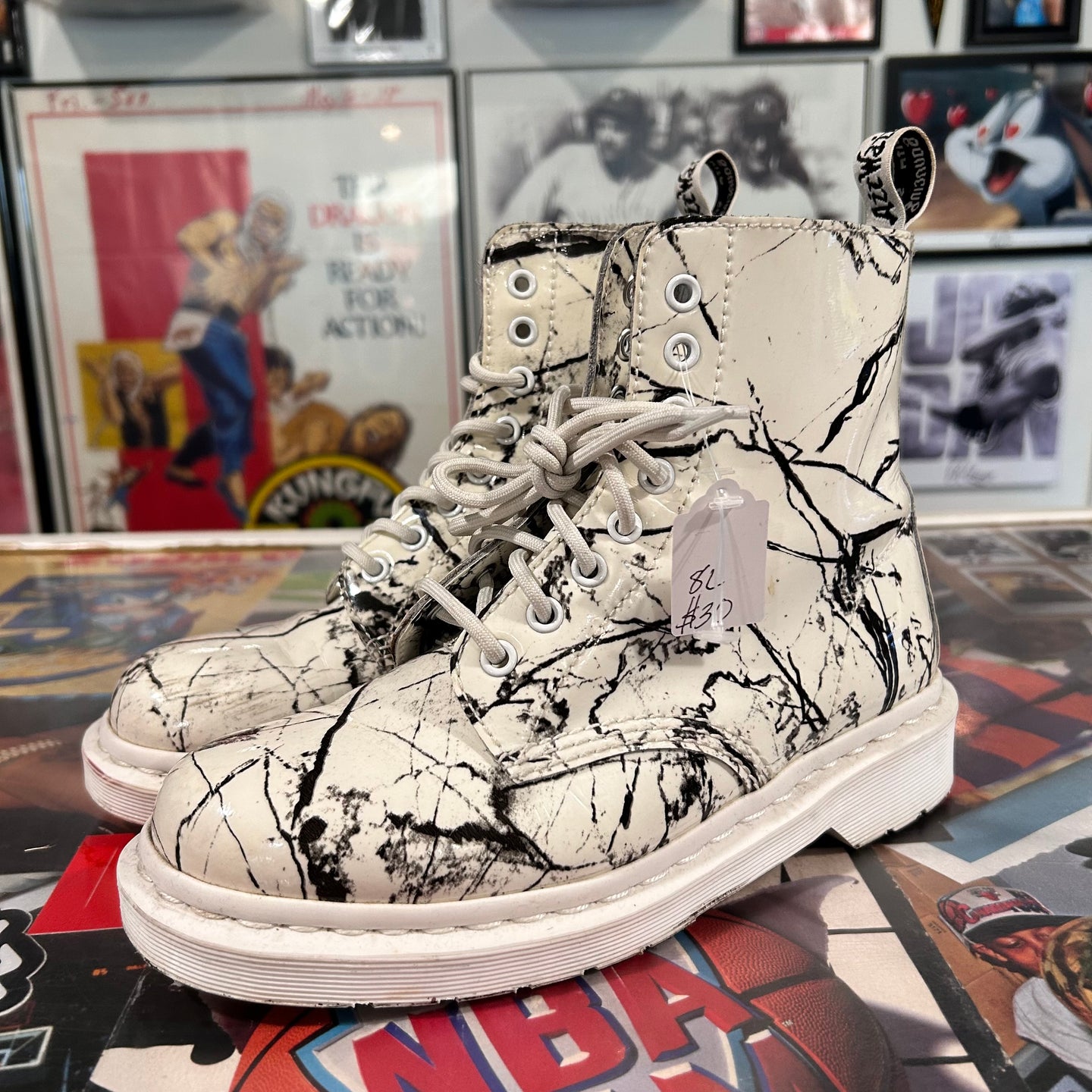 Doc Martin boots in marble