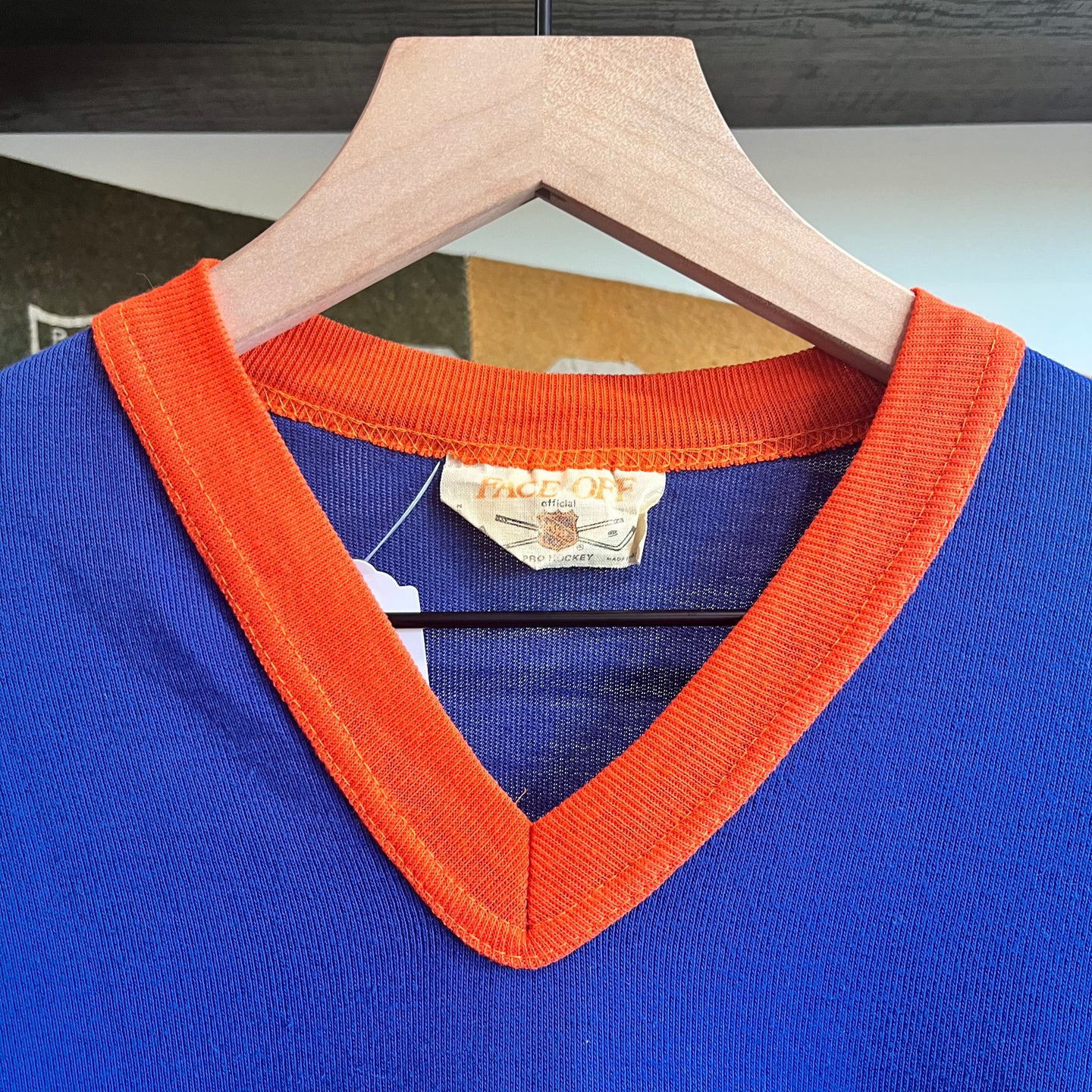 1980s New York Islanders Face Off Original Pro Hockey Jersey