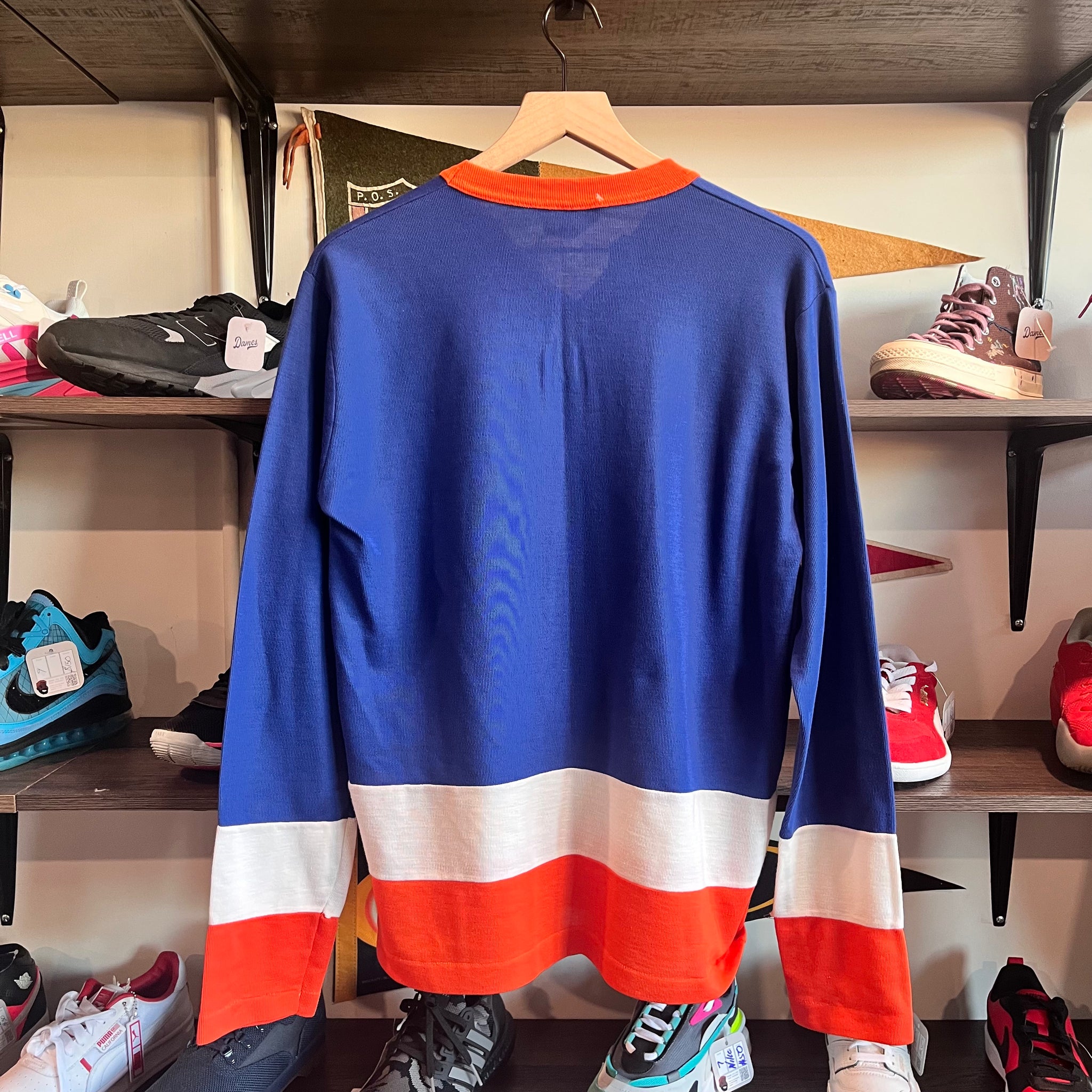 1980s New York Islanders Face Off Original Pro Hockey Jersey