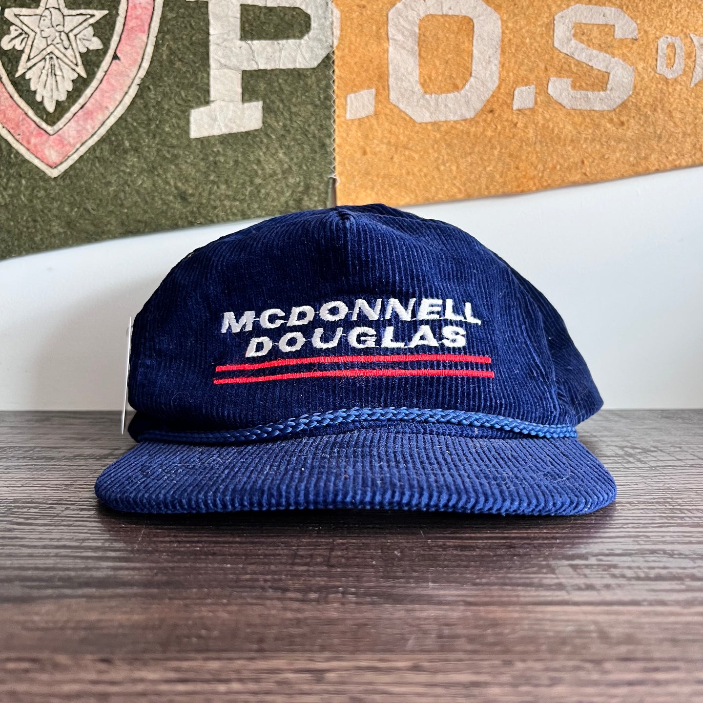 1980s McDonnell Douglas Corduroy Strapback Hat