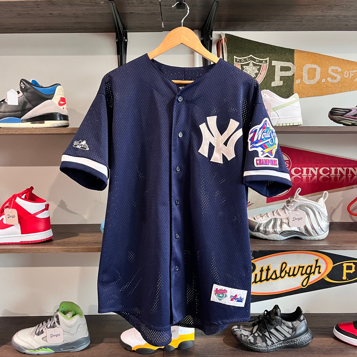 Vintage 1998 World Series Derek Jeter NY Yankees Baseball Jersey