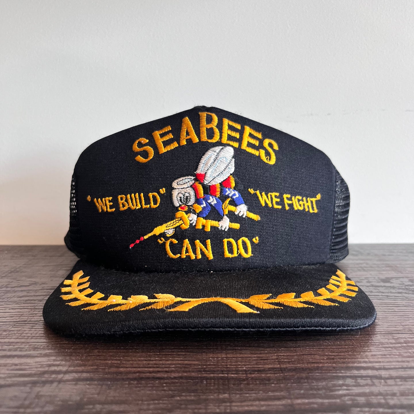 Vintage Seabees “We Build” “We Fight” “Can Do” Trucker SnapBack
