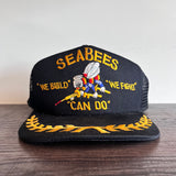 Vintage Seabees “We Build” “We Fight” “Can Do” Trucker SnapBack