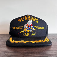 Vintage Seabees “We Build” “We Fight” “Can Do” Trucker SnapBack