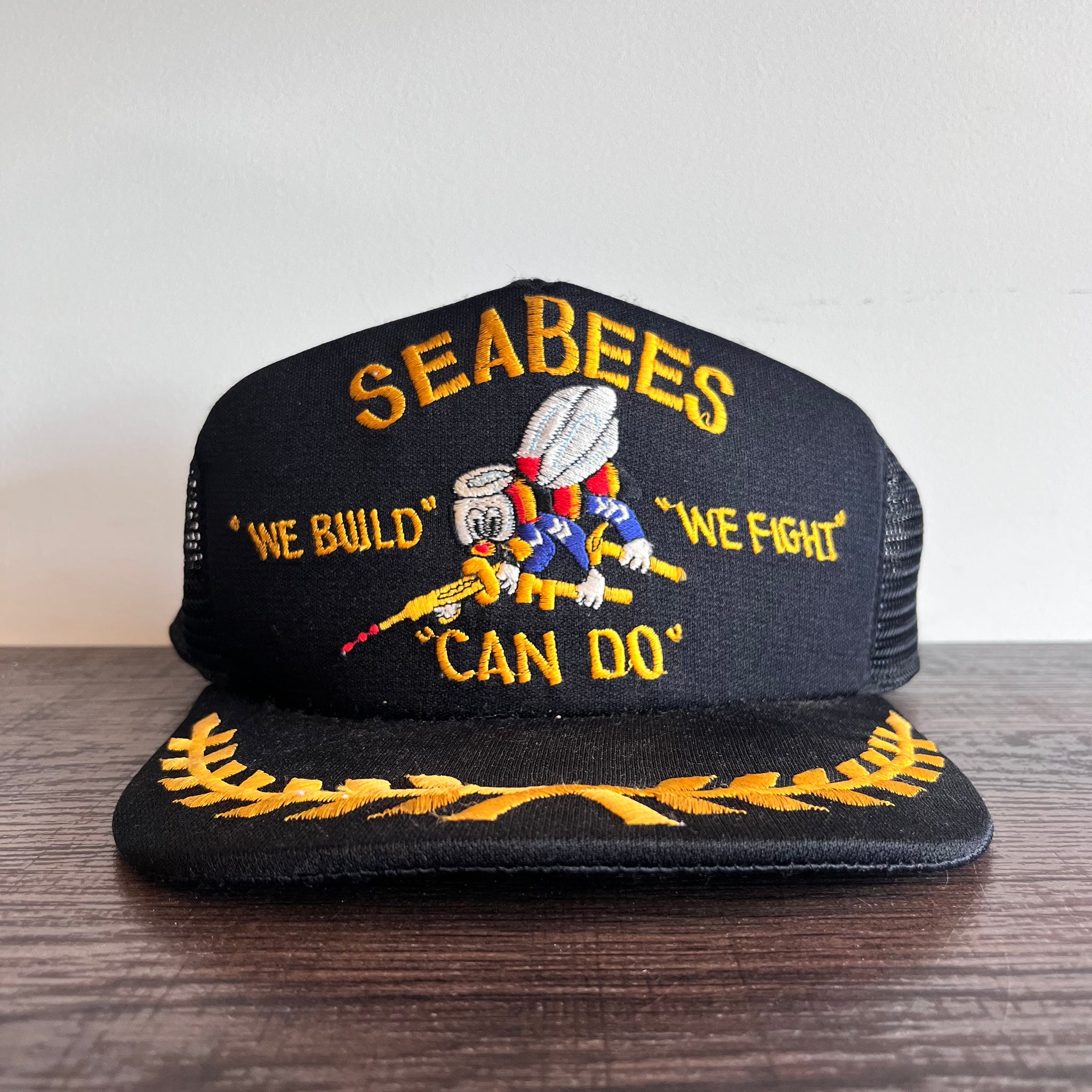 Vintage Seabees “We Build” “We Fight” “Can Do” Trucker SnapBack