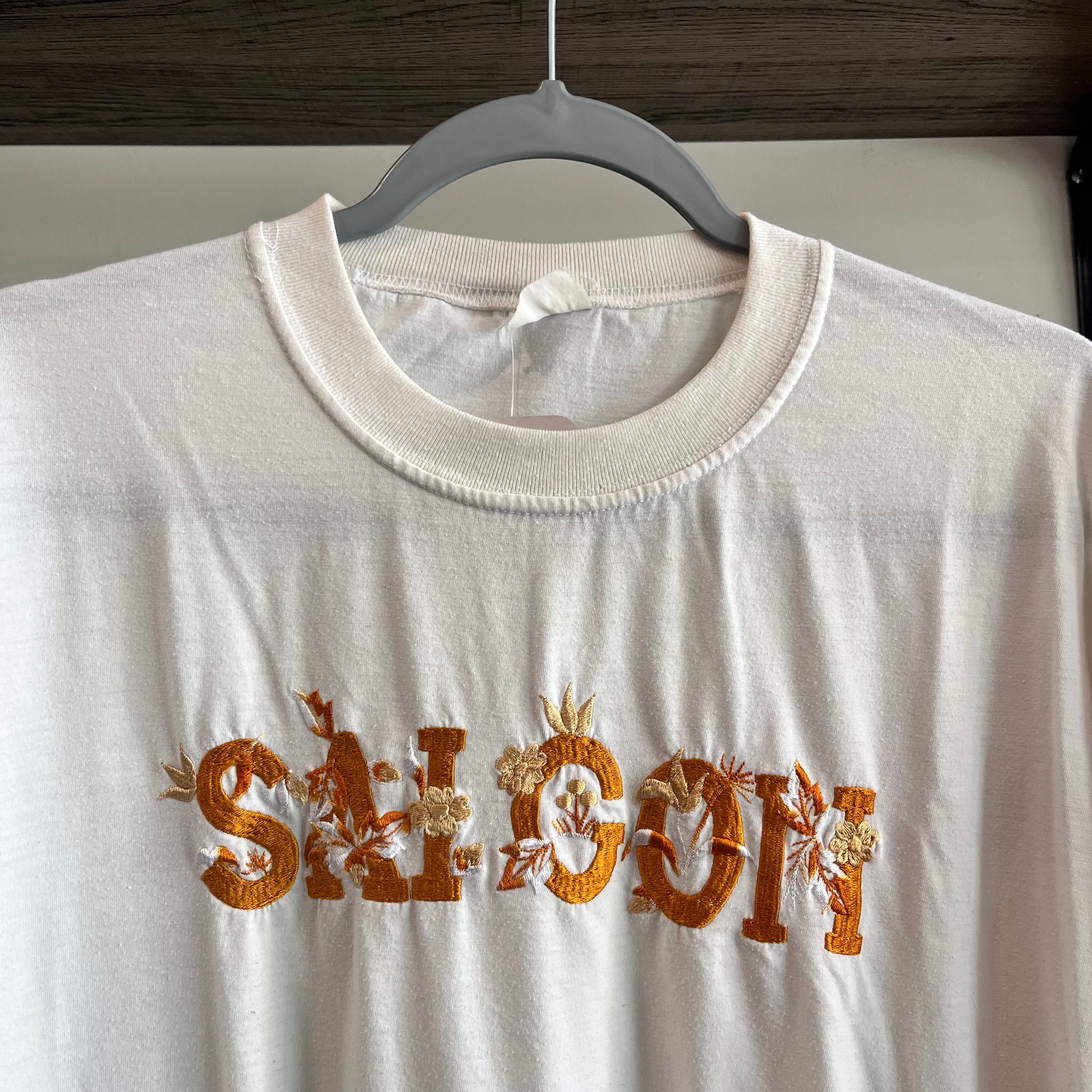 Vintage Saigon Flower Embroidery  T-shirt