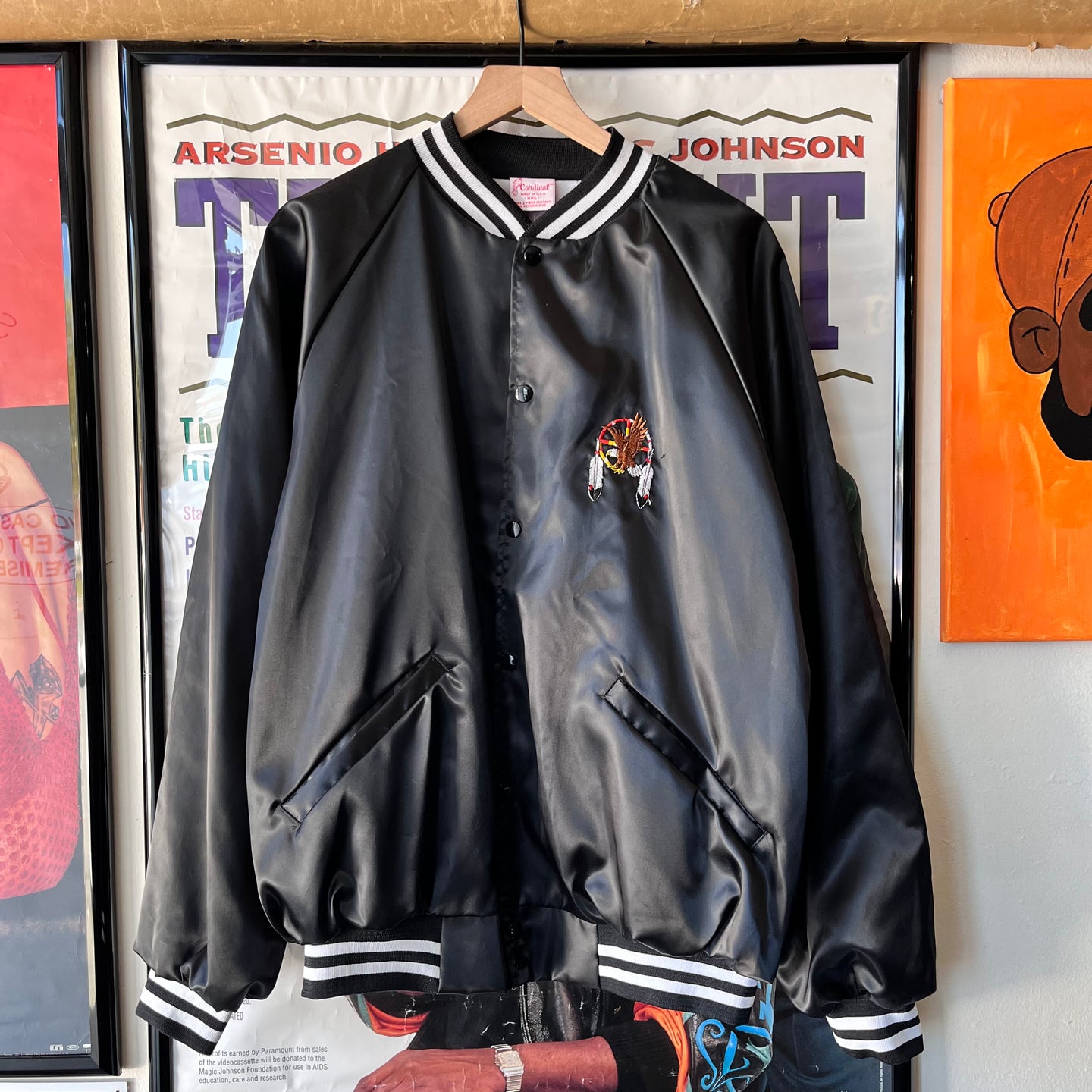 Vintage Eagle Dream Catcher Satin Jacket