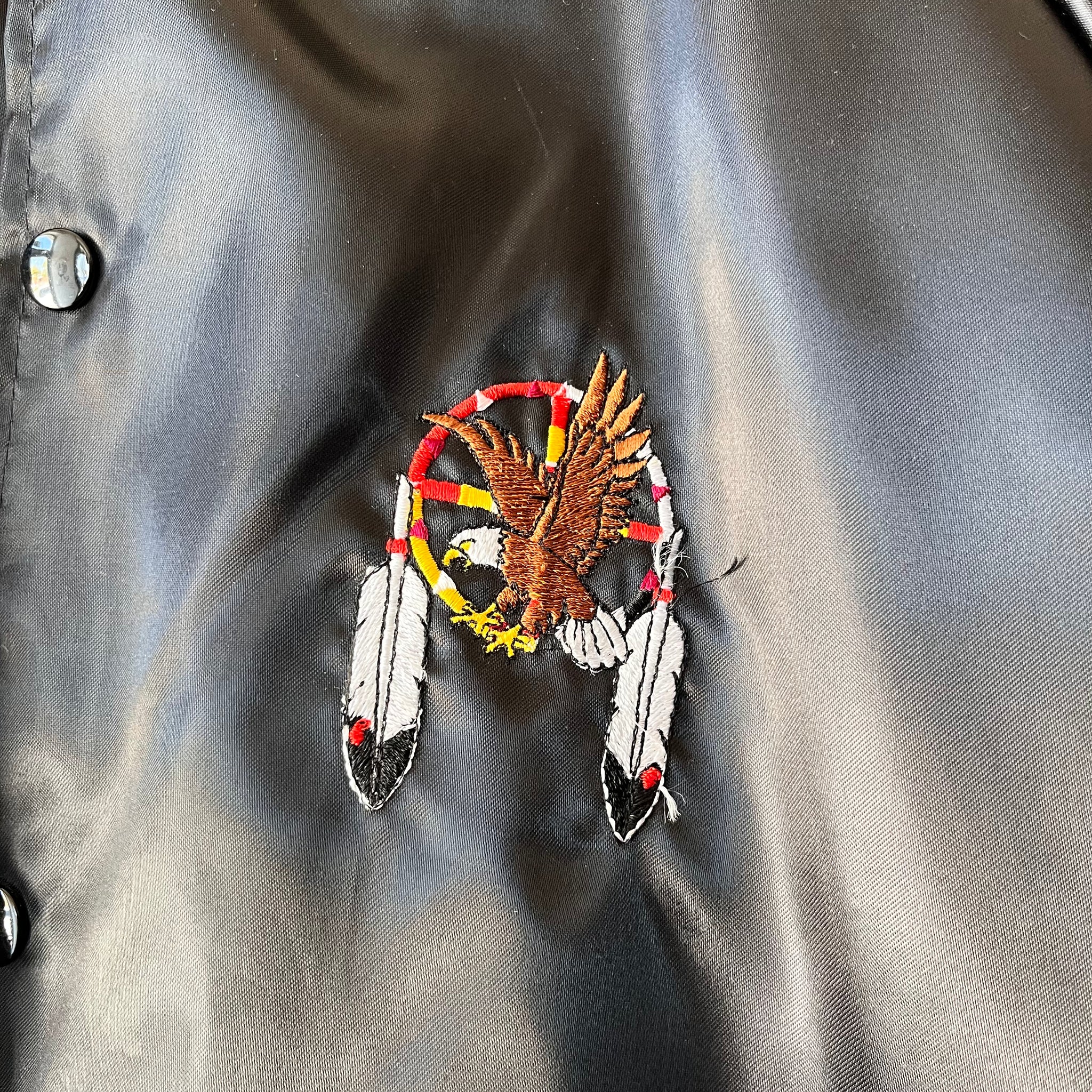 Vintage Eagle Dream Catcher Satin Jacket