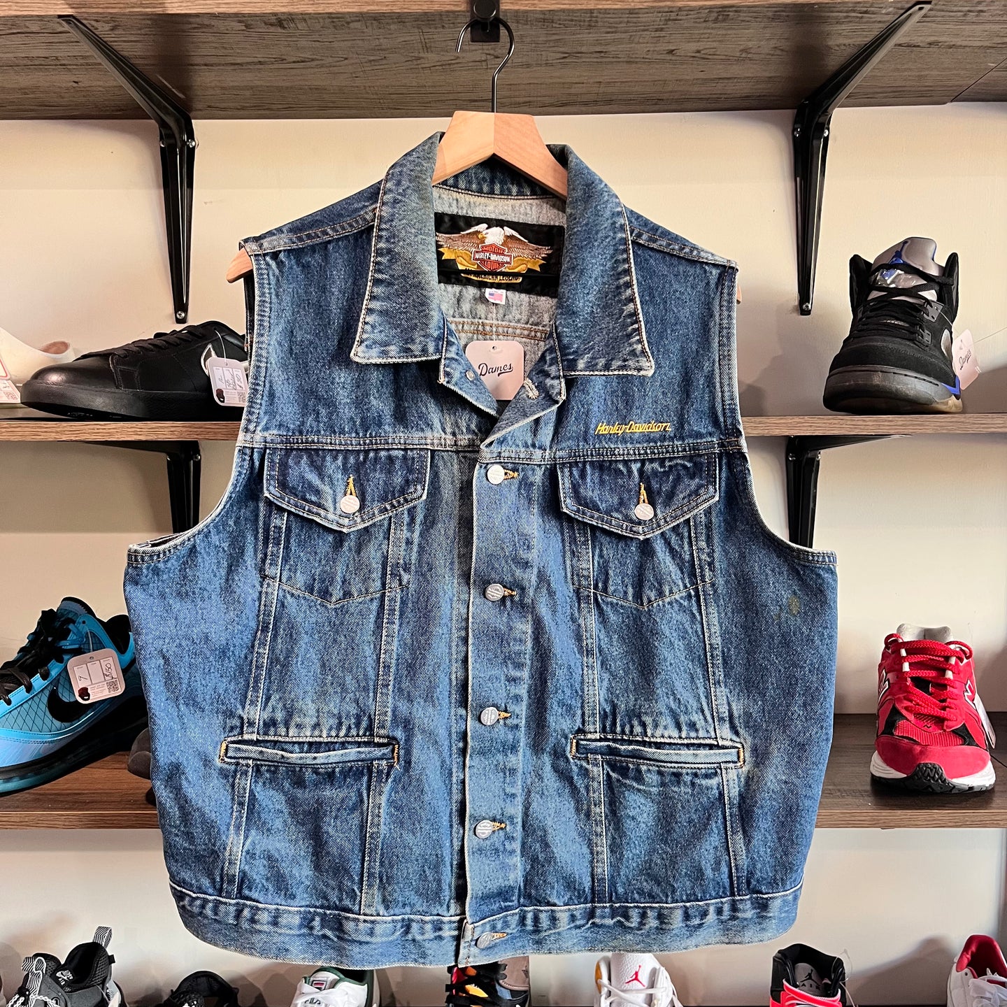 Vintage Harley Davidson Denim Vest