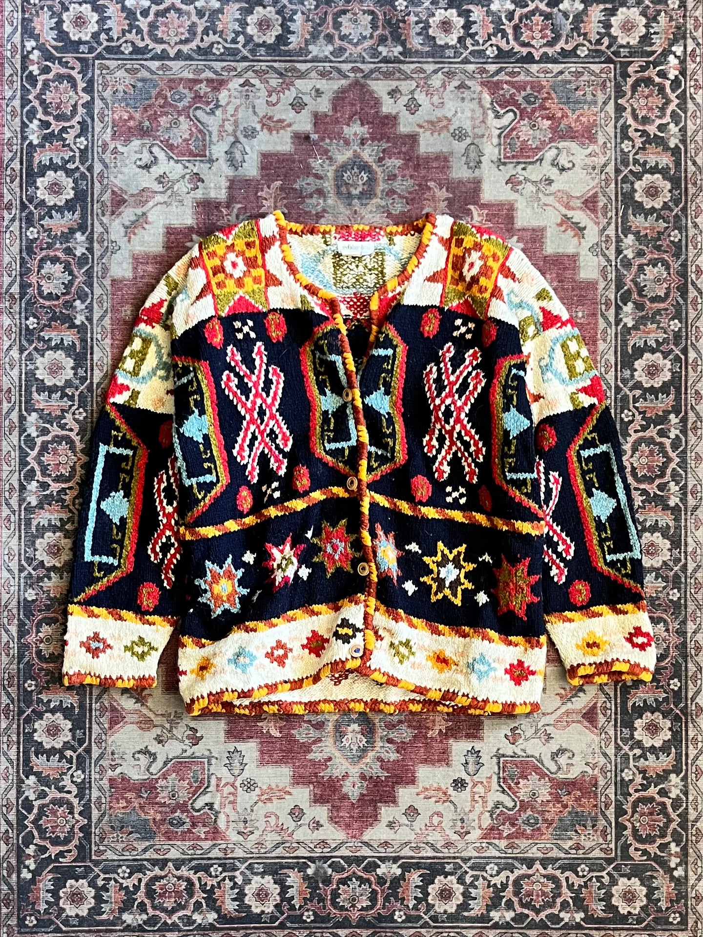 Vintage MFA Boston Heavy Wool Cardigan Sweater