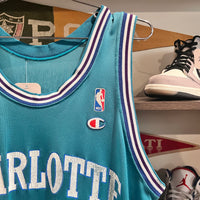 1990s Champion Larry Johnson Charlotte Hornets Basketball Jersey