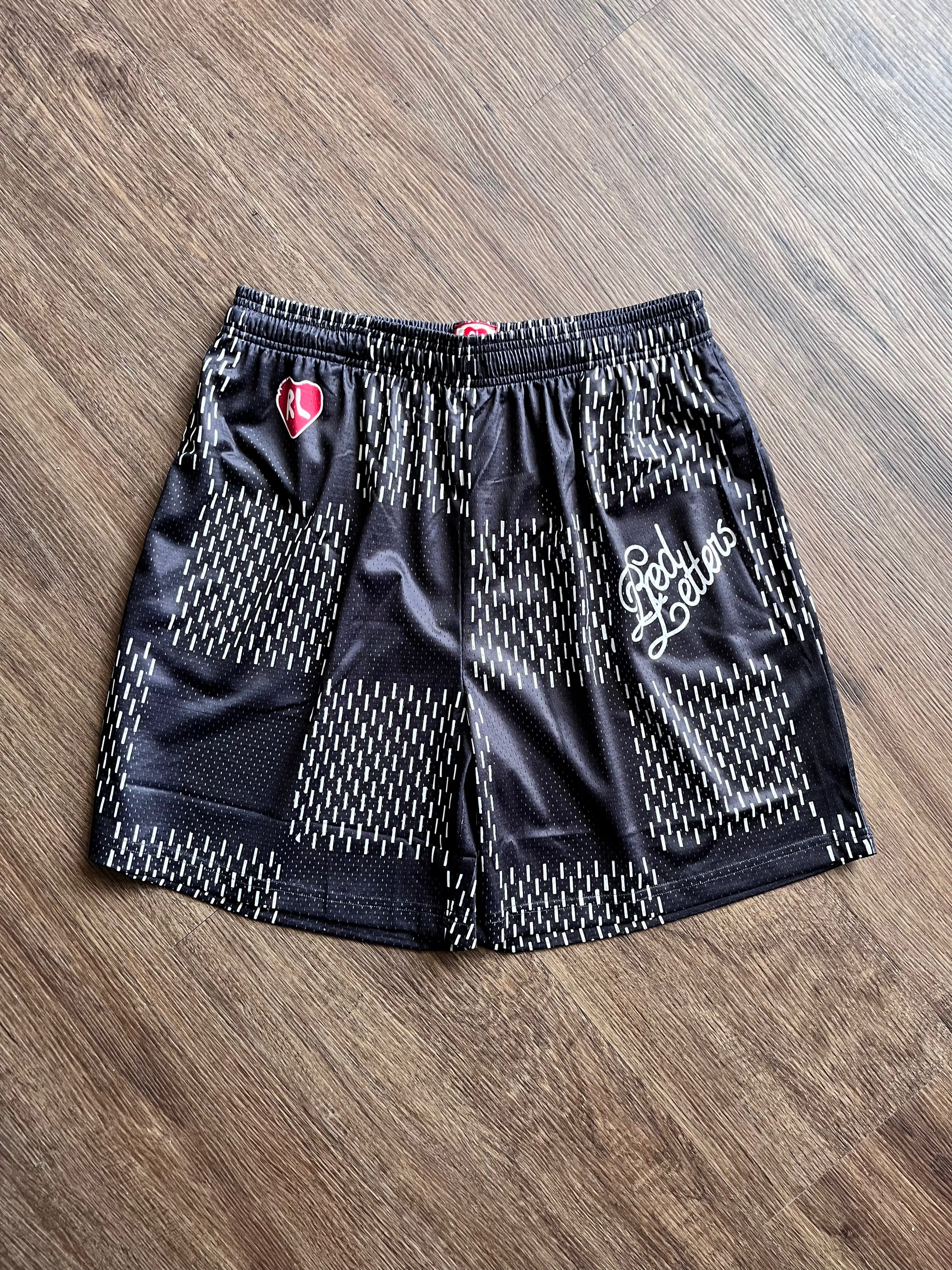 Red Letters Mesh Shorts