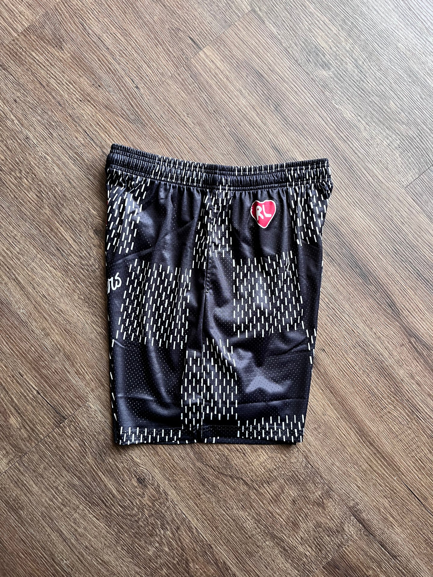 Red Letters Mesh Shorts