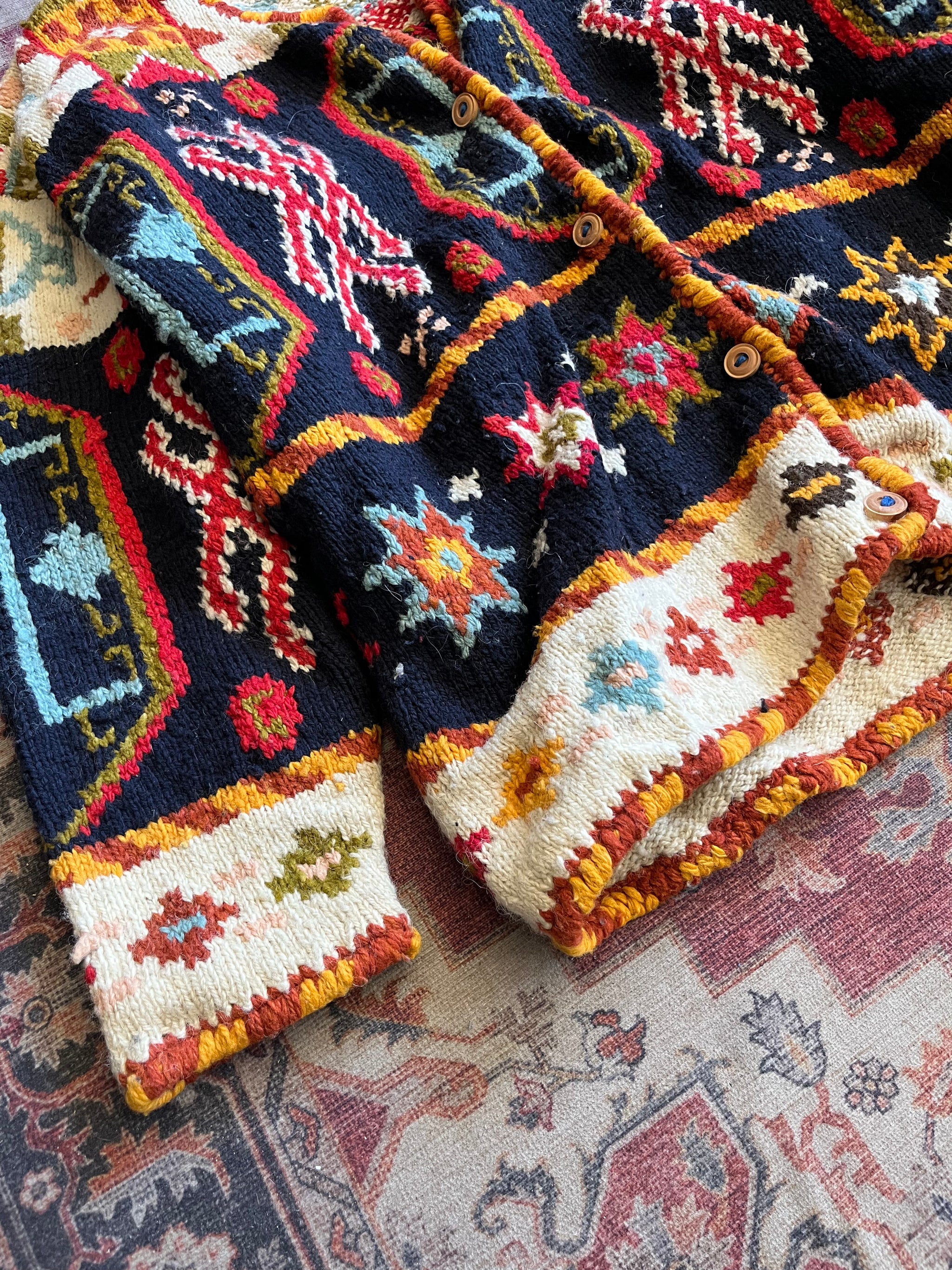 Vintage MFA Boston Heavy Wool Cardigan Sweater