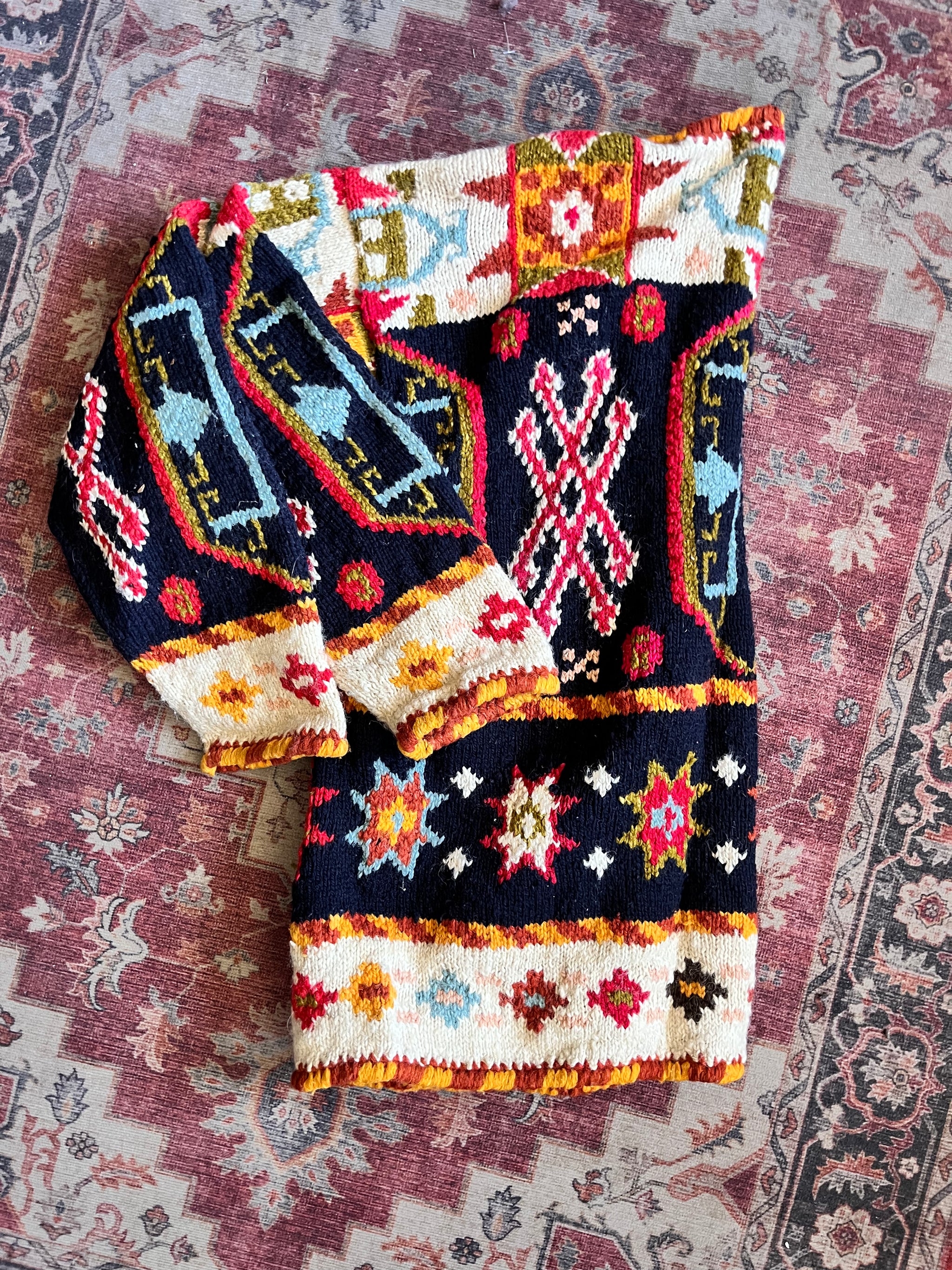 Vintage MFA Boston Heavy Wool Cardigan Sweater