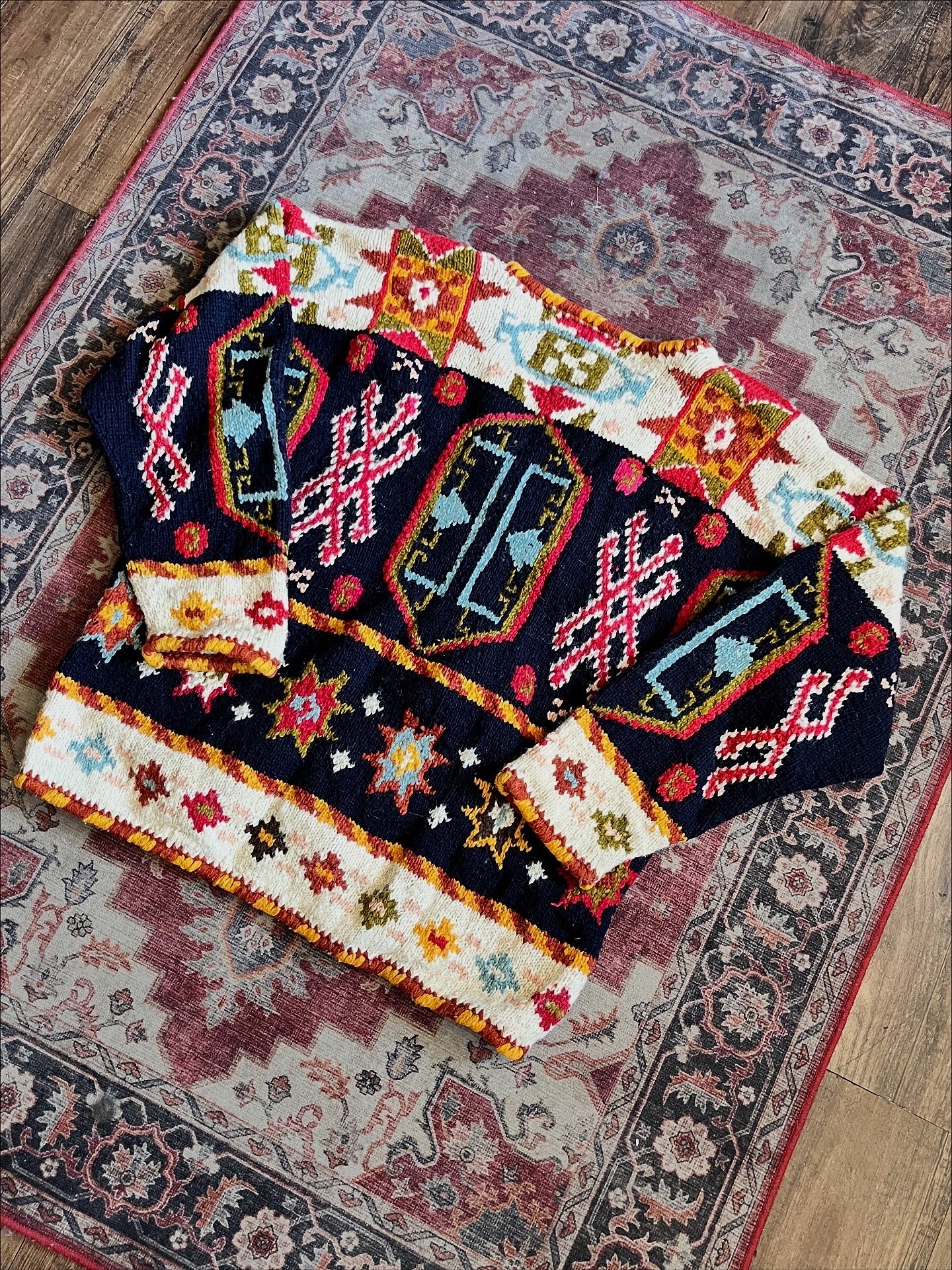 Vintage MFA Boston Heavy Wool Cardigan Sweater