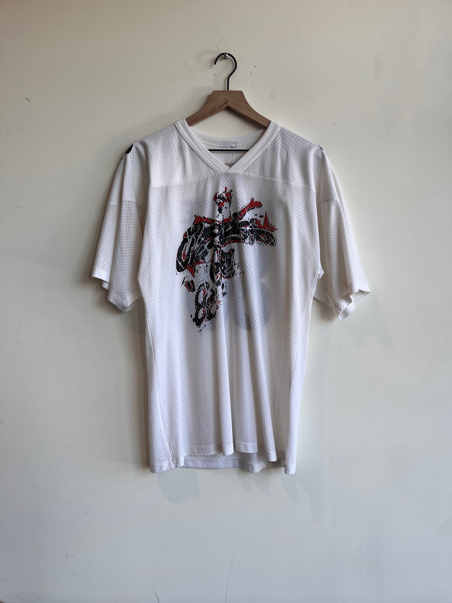 1990s Cracked Graphic infante #86 Mesh Football Jersey